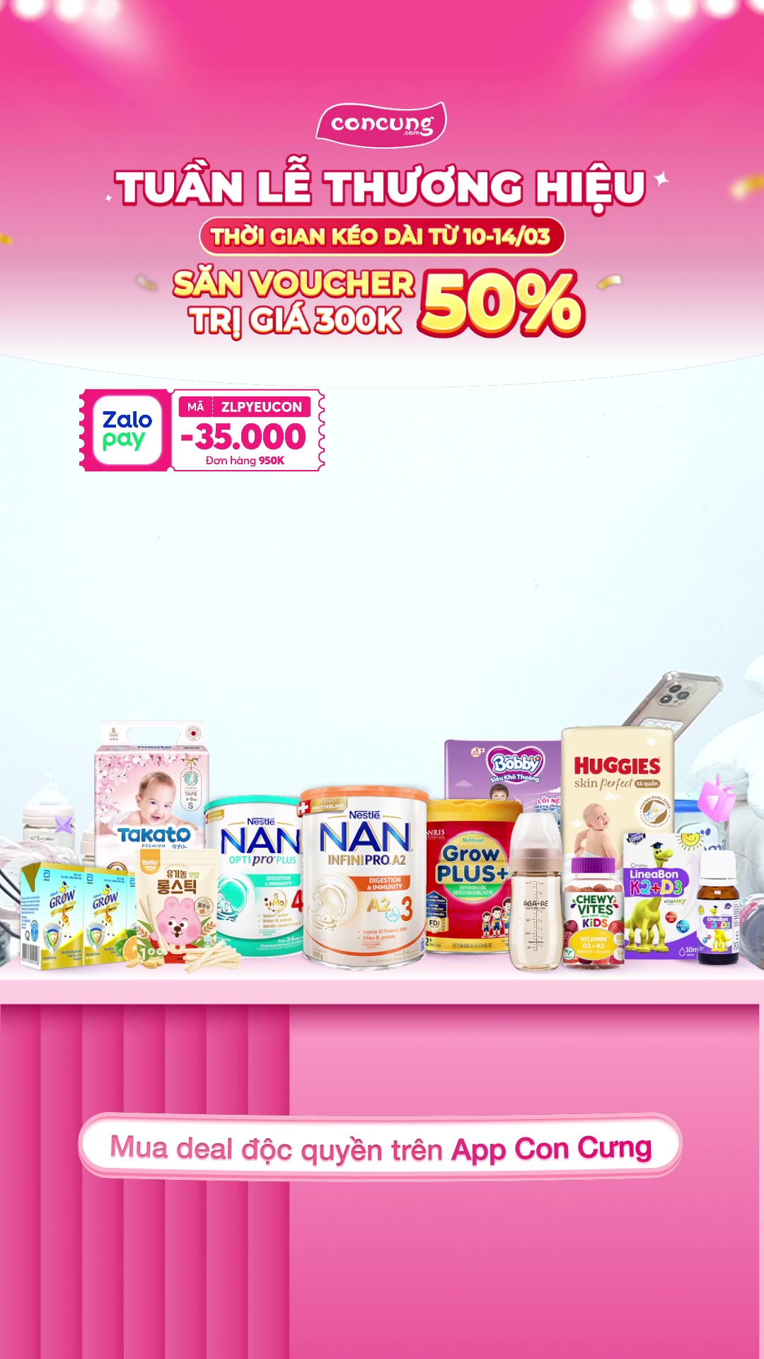 [👶🇻🇳] Con Cưng – Mang đến những sản phẩm tốt nhất cho trẻ em Việt Nam 😎❤️️⭐️ – [12/3]: SIÊU SALE TÃ SỮA, DEAL HOT QUÀ XỊNXem ngay tại:  https://concung.vn/lcku42…