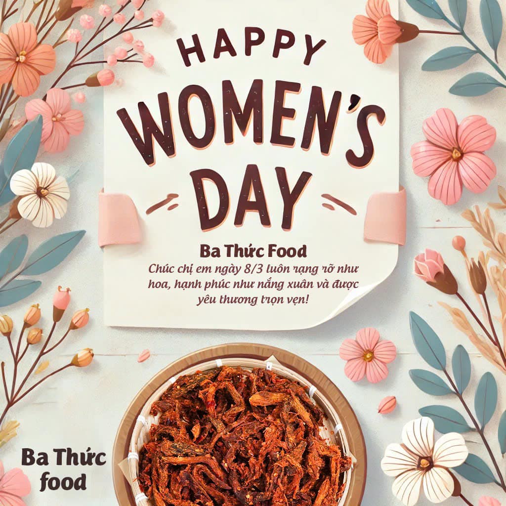[🆕🇻🇳] Ba Thức Food chuyên cung cấp Sỉ & Lẻ các sản phẩm đặc sản ngon của vùng miền, đặc biệt là khô bò TN 🍔 Top1Food  🍜  Ba Thức Food chúc mừng ngày Quốc tế Phụ nữ 8/3! 

Chúc các chị em luôn rạng rỡ, hạnh phúc và tận hưởng những khoảnh khắc ngọt ngào bên gia đình, bạn bè –  , shares-0✔️ , likes-4❤️️ , date-2025-03-08 22:01:24🇻🇳🇻🇳🇻🇳📰🆕