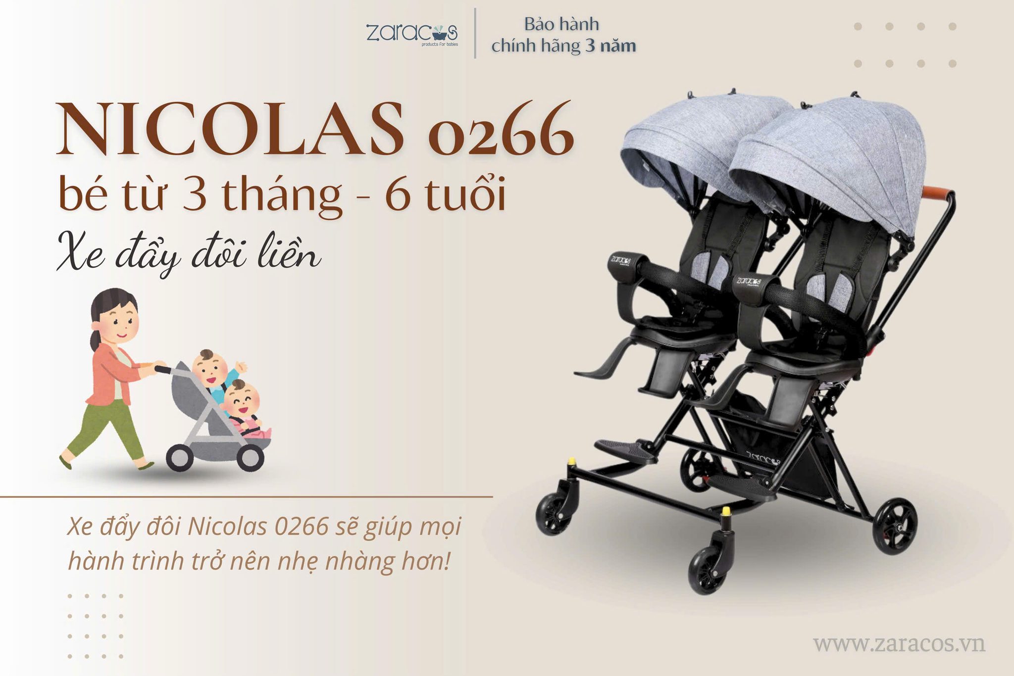 [???]  Zaracos Vietnam – nhà sản xuất những sản phẩm chăm sóc trẻ em chuyên nghiệp đến từ USA n ?‍?❤️️?⭐️ XE ĐẨY ĐÔI NICOLAS 0266 – LINH HOẠT & TIỆN LỢI CHO MẸ & BÉ!Có hai bé sinh đôi là niềm vui lớn lao, nhưng mỗi khi đưa cả hai bé ra ngoài đi chơi, du lịch, , shares-0✔️ , likes-2❤️️ , date-2025-03-13 20:32:33????????