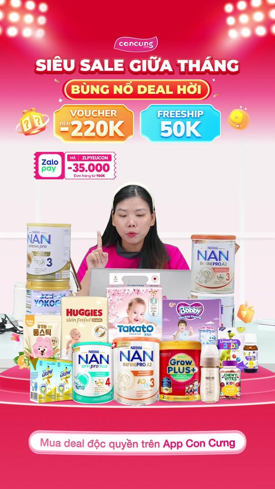 [🆕🇻🇳]  Con Cưng – Mang đến những sản phẩm tốt nhất cho trẻ em Việt Nam 😎❤️️⭐️ Xem ngay tại:
Tặng balo trẻ em hoặc gối nằm cho bé khi mua Combo 2 gói Tã dán Nhật Bản Takato siêu mềm mại S/M/L/XL
Giảm 63.000 đồng khi mua 1 gói tã Hu , shares-0✔️ , likes-14❤️️ , date-2025-03-16 00:08:47🇻🇳🇻🇳🇻🇳📰🆕