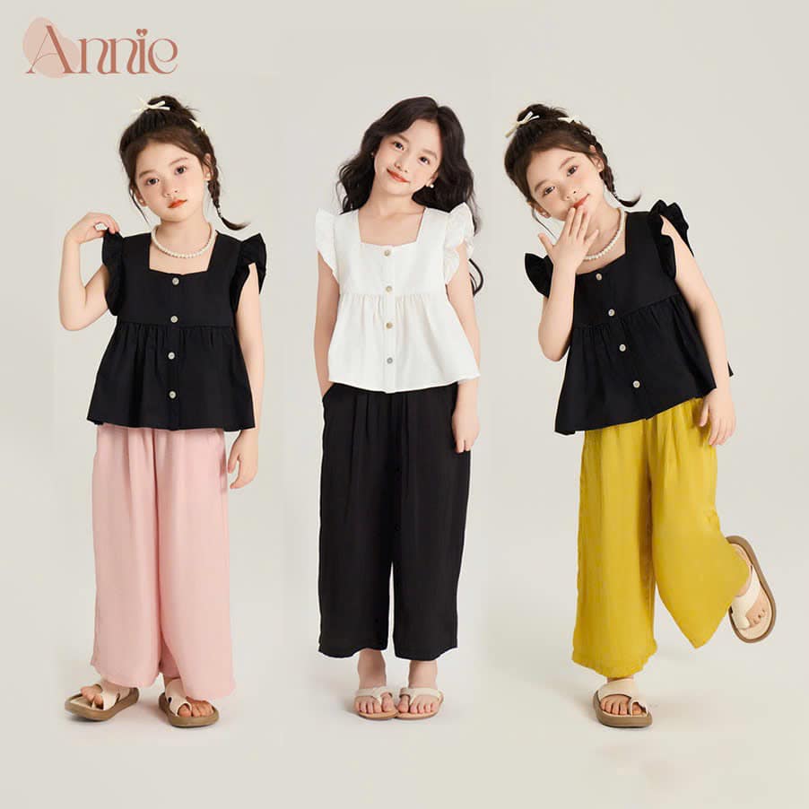 [🆕🇻🇳] Annie Baby – Cửa hàng quần áo sơ sinh & trẻ em – Đồ trẻ em 🧑‍🧒❤️️👶⭐️ Quần đũi ống suông phối áo cánh tiên mới đẹp đỉnh nóc kịch trần hông thể thiếu trong mọi dịp nè các mẹ ơi  Form cực thoải mái, chất vải thì thoáng mát, nhẹ , shares-0✔️ , likes-1❤️️ , date-2025-03-18 17:15:04🇻🇳🇻🇳🇻🇳📰🆕