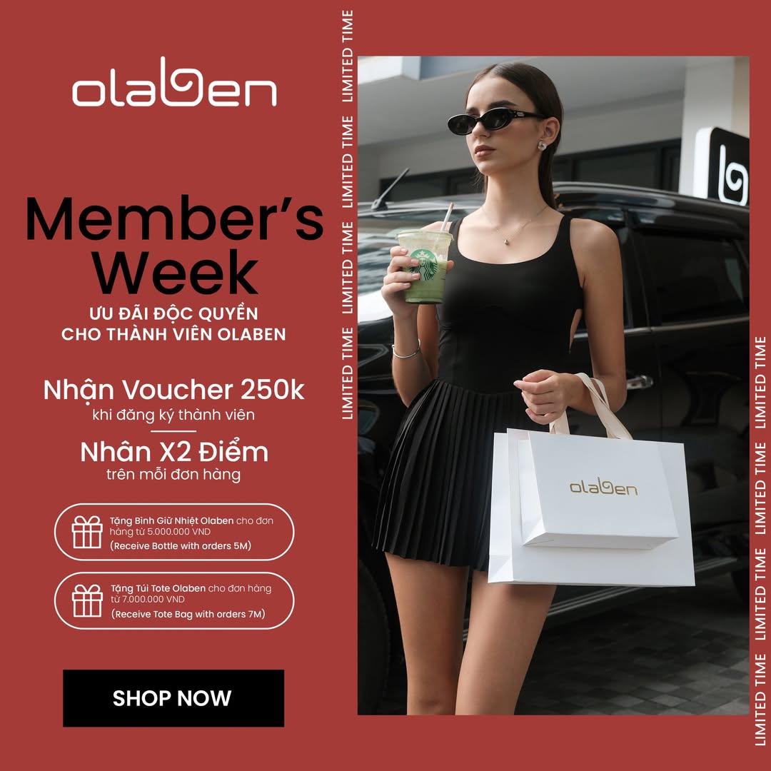 [🆕🇻🇳] Olaben – We create activewear and accessories for studio-to-street👕 Top1Fashion 👗   Vài ngày cuối nhận tích luỹ 2X điểm cùng loạt Quà Tặng Độc Quyền cho Hội Viên
– Nhận ngay Voucher 250k khi đăng ký thành viên
– Nhận điểm tích luỹ gấp 2  , shares-5✔️ , likes-13❤️️ , date-2025-03-20 17:24:22🇻🇳🇻🇳🇻🇳📰🆕