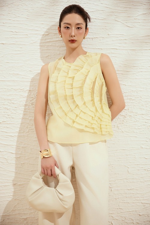 [🛒🇻🇳]Áo nữ – Light Yellow Organza Sleeveless – , SKU – – sixdo.vn 🇻🇳🛒Top1Shop🛒 🇻🇳Top1Vietnam🇻🇳 🛍🛒🇻🇳
