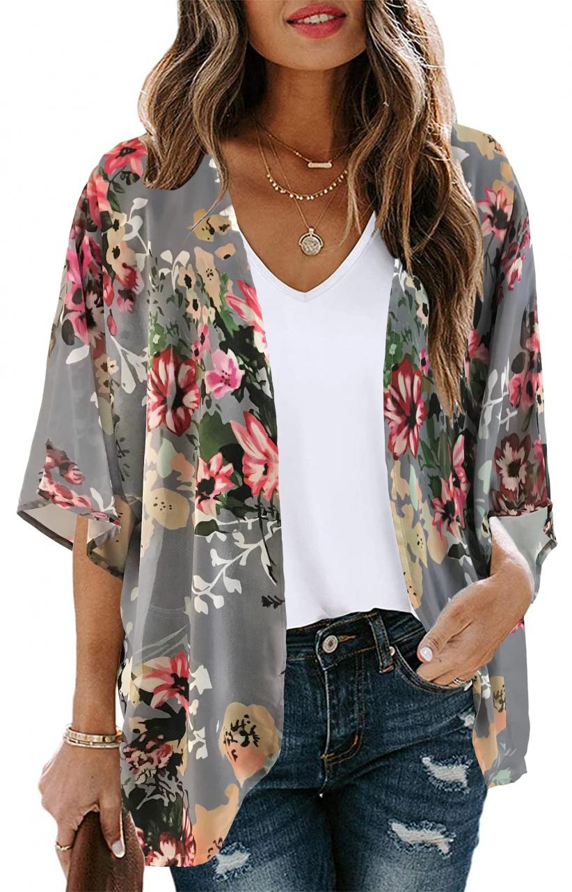 [🛒🇻🇳]Mua Women’s Floral Print Puff Sleeve Kimono Cardigan Loose Cover Up Casual Blouse Tops trên Amazon Mỹ chính hãng 2025 | Fado – , SKU – – fado.vn 🇻🇳🛒Top1Shop🛒 🇻🇳Top1Vietnam🇻🇳 🛍🛒🇻🇳