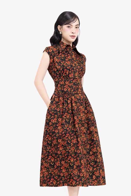 [🛒🇻🇳]Đầm xòe hoa dáng dài cổ sơ mi – K&K Fashion , SKU – KK175-33 – kkfashion.vn 🇻🇳🛒Top1Shop🛒 🇻🇳Top1Vietnam🇻🇳 🛍🛒🇻🇳