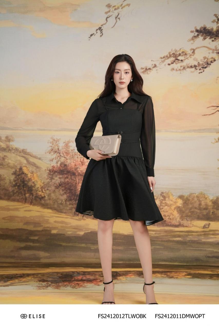 [🛒🇻🇳]ĐẦM 2 DÂY XỐP NHĂN KẺ ĐEN ĐAI NGỰC – , SKU – FS2412011DMWOPT – elise.vn 🇻🇳🛒Top1Shop🛒 🇻🇳Top1Vietnam🇻🇳 🛍🛒🇻🇳