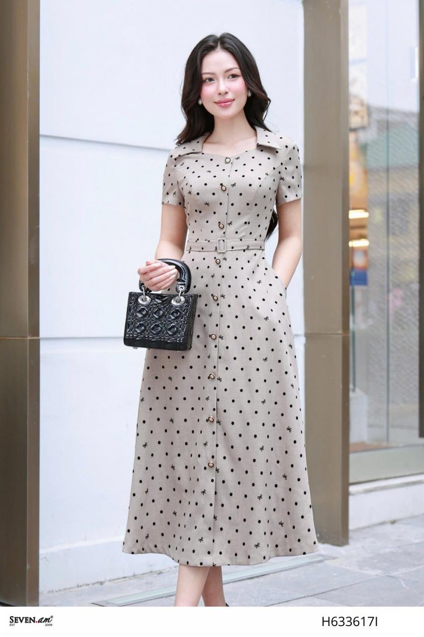 [🛒🇻🇳]Đầm midi hoạ tiết chấm bi thời trang nữ Seven.AM H633617I – Seven.AM , SKU – – sevenam.vn 🇻🇳🛒Top1Shop🛒 🇻🇳Top1Vietnam🇻🇳 🛍🛒🇻🇳