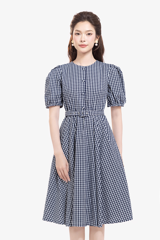 [🛒🇻🇳]Đầm caro dáng xòe kèm thắt lưng – K&K Fashion , SKU – KK176-21 – kkfashion.vn 🇻🇳🛒Top1Shop🛒 🇻🇳Top1Vietnam🇻🇳 🛍🛒🇻🇳