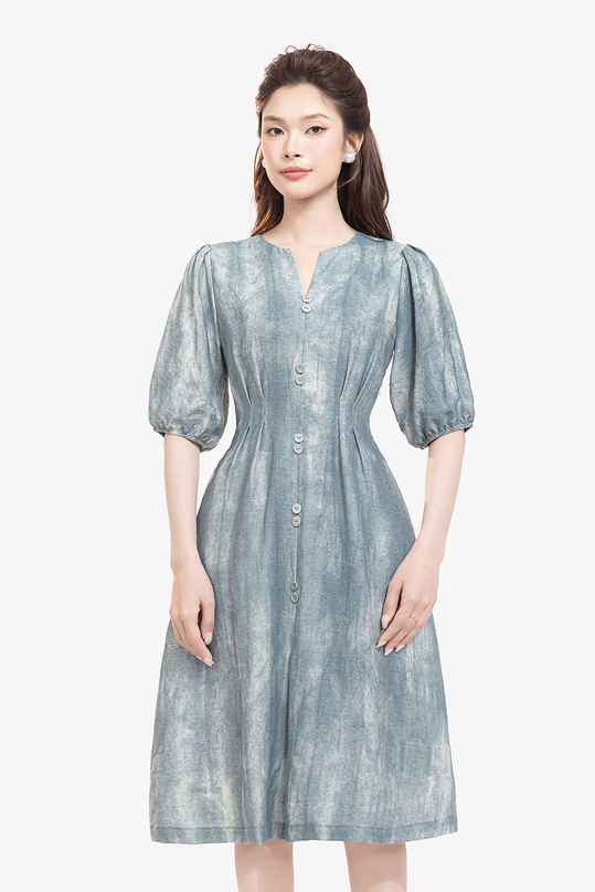 [🛒🇻🇳]Đầm chữ A loang màu nhấn eo phối nút – K&K Fashion , SKU – KK176-22 – kkfashion.vn 🇻🇳🛒Top1Shop🛒 🇻🇳Top1Vietnam🇻🇳 🛍🛒🇻🇳