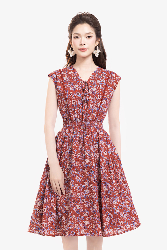 [🛒🇻🇳]Đầm hoa dáng xòe cổ V eo bo chun – K&K Fashion , SKU – KK176-23 – kkfashion.vn 🇻🇳🛒Top1Shop🛒 🇻🇳Top1Vietnam🇻🇳 🛍🛒🇻🇳