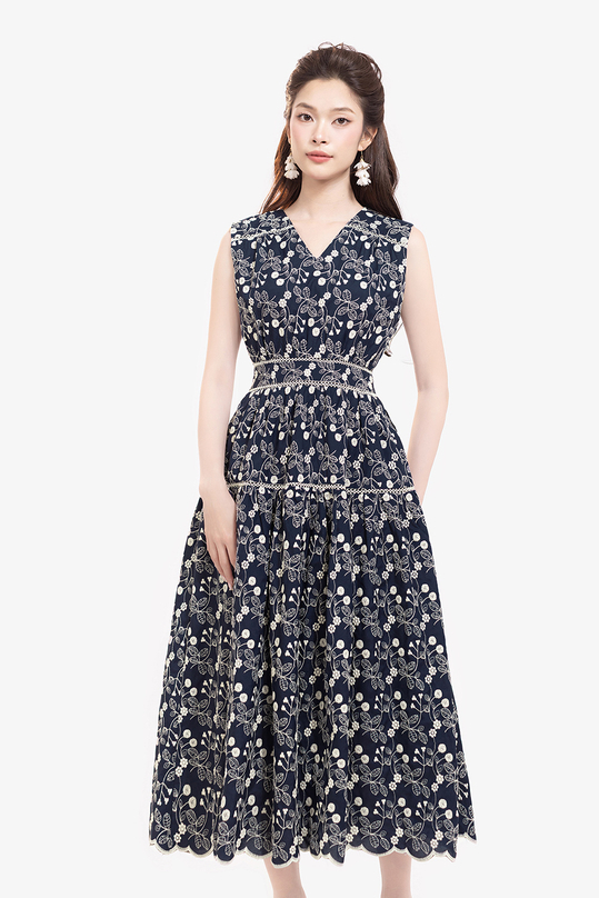 [🛒🇻🇳]Đầm xòe dáng dài màu xanh hoa trắng – K&K Fashion , SKU – KK175-36 – kkfashion.vn 🇻🇳🛒Top1Shop🛒 🇻🇳Top1Vietnam🇻🇳 🛍🛒🇻🇳