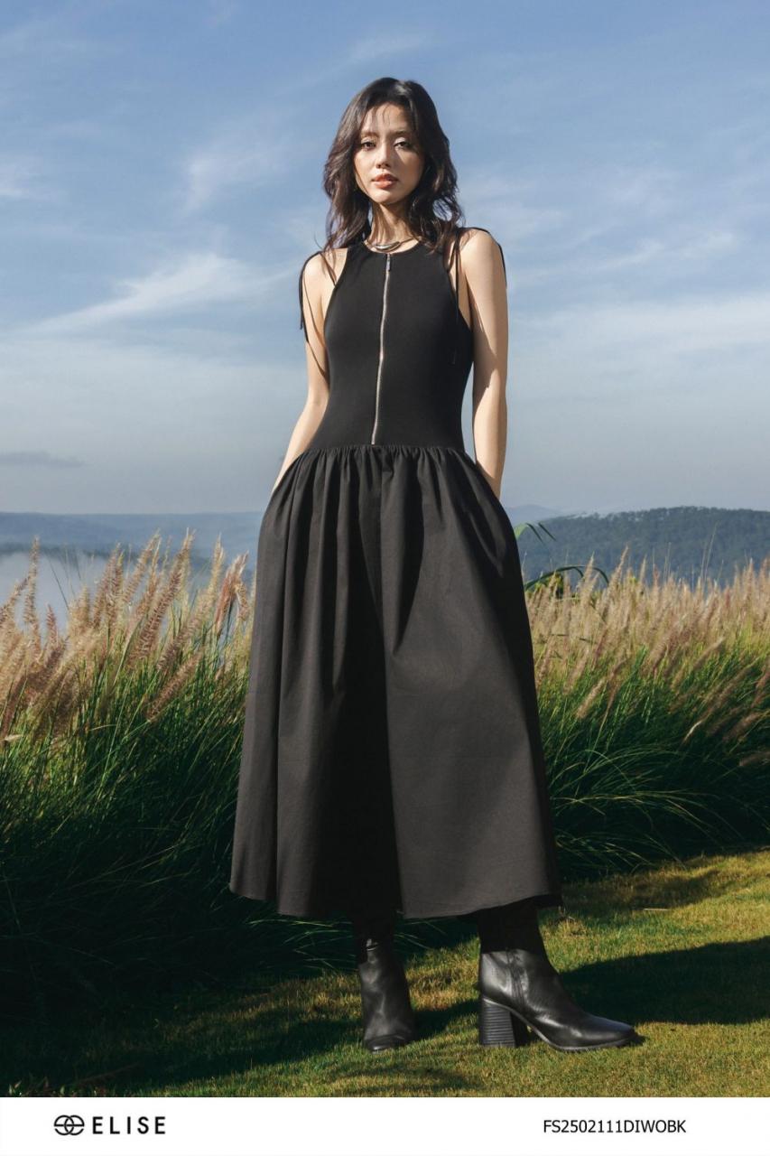 [🛒🇻🇳]ĐẦM THÔ KAKI ĐEN PHỐI THUN TĂM BUỘC DÂY VAI – , SKU – FS2502111DIWOBK – elise.vn 🇻🇳🛒Top1Shop🛒 🇻🇳Top1Vietnam🇻🇳 🛍🛒🇻🇳