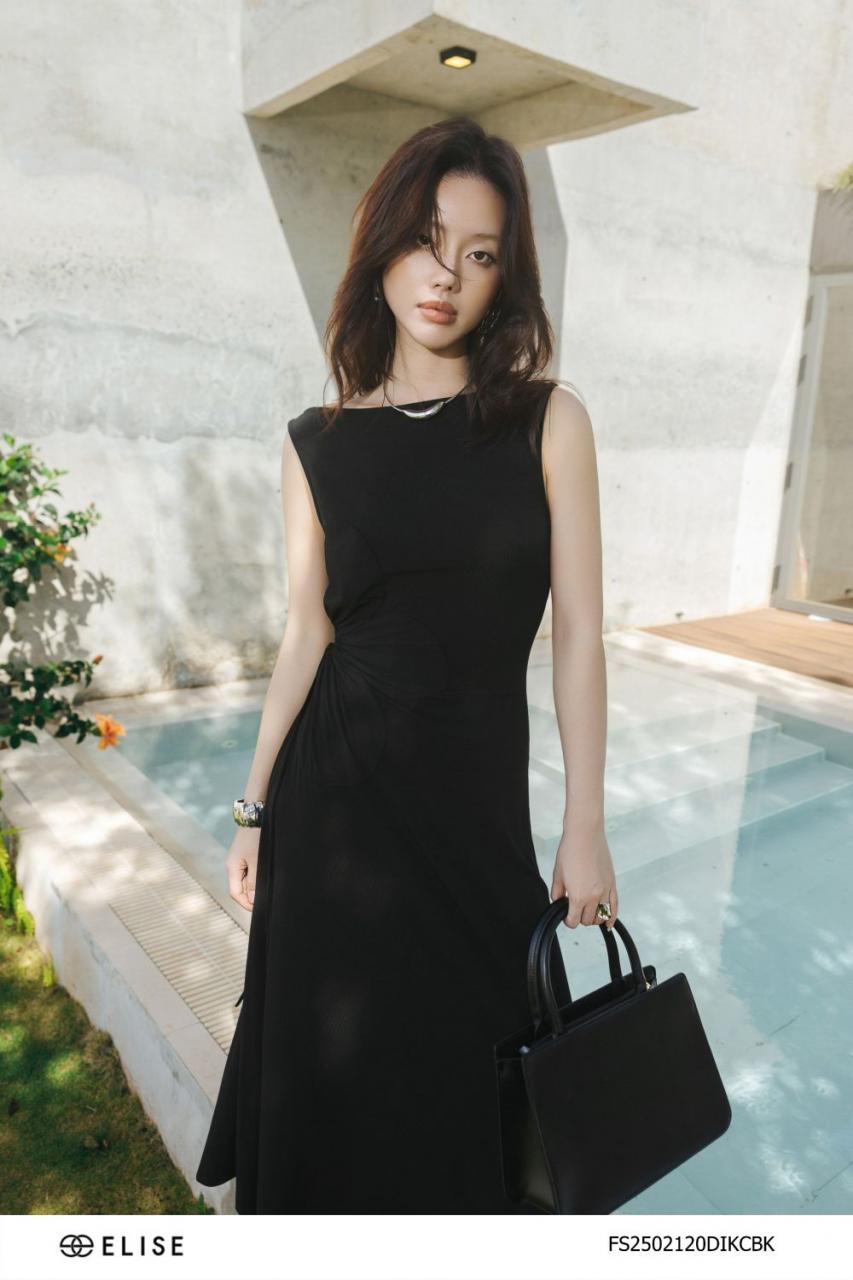 [🛒🇻🇳]ĐẦM THUN ĐEN XẾP NHÚN HOA EO – , SKU – FS2502120DIKCBK – elise.vn 🇻🇳🛒Top1Shop🛒 🇻🇳Top1Vietnam🇻🇳 🛍🛒🇻🇳