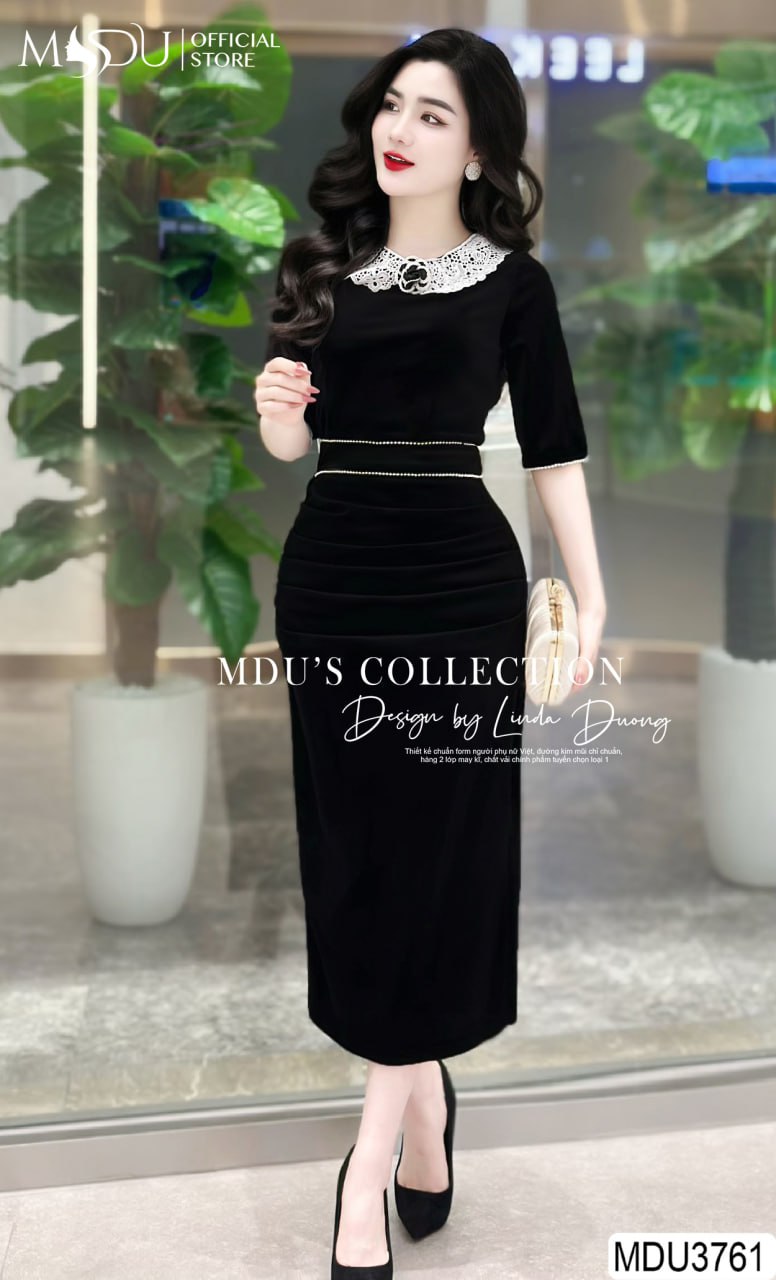 [🛒🇻🇳]Váy Thiết Kế MDU3761 Chất Nhung Tuyết Hàn Phối Ren Với Chiết Eo Tinh Tế – , SKU – – mdufashion.com 🇻🇳🛒Top1Shop🛒 🇻🇳Top1Vietnam🇻🇳 🛍🛒🇻🇳