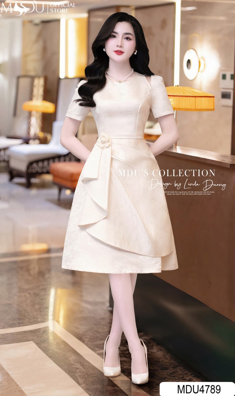 [🛒🇻🇳]Váy Thiết Kế MDU4789 Tafta Gấm Trắng Kem Hoa Eo Quý Phái - , SKU - - mdufashion.com 🇻🇳🛒Top1Shop🛒 🇻🇳Top1Vietnam🇻🇳 🛍🛒🇻🇳