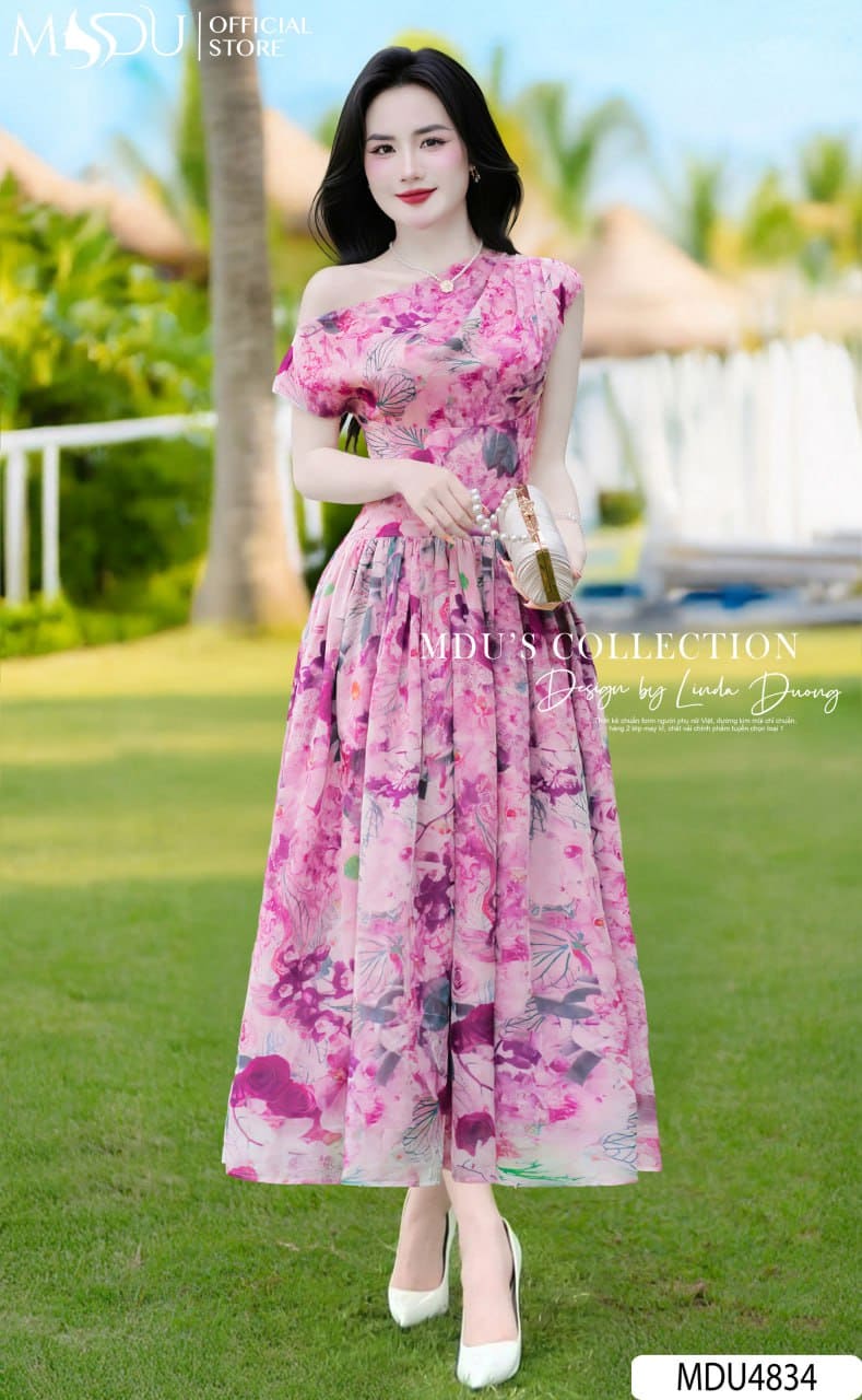 [🛒🇻🇳]Váy Thiết Kế MDU4834 Lệch Vai Quyến Rũ Chiết Eo Tôn Dáng - , SKU - - mdufashion.com 🇻🇳🛒Top1Shop🛒 🇻🇳Top1Vietnam🇻🇳 🛍🛒🇻🇳