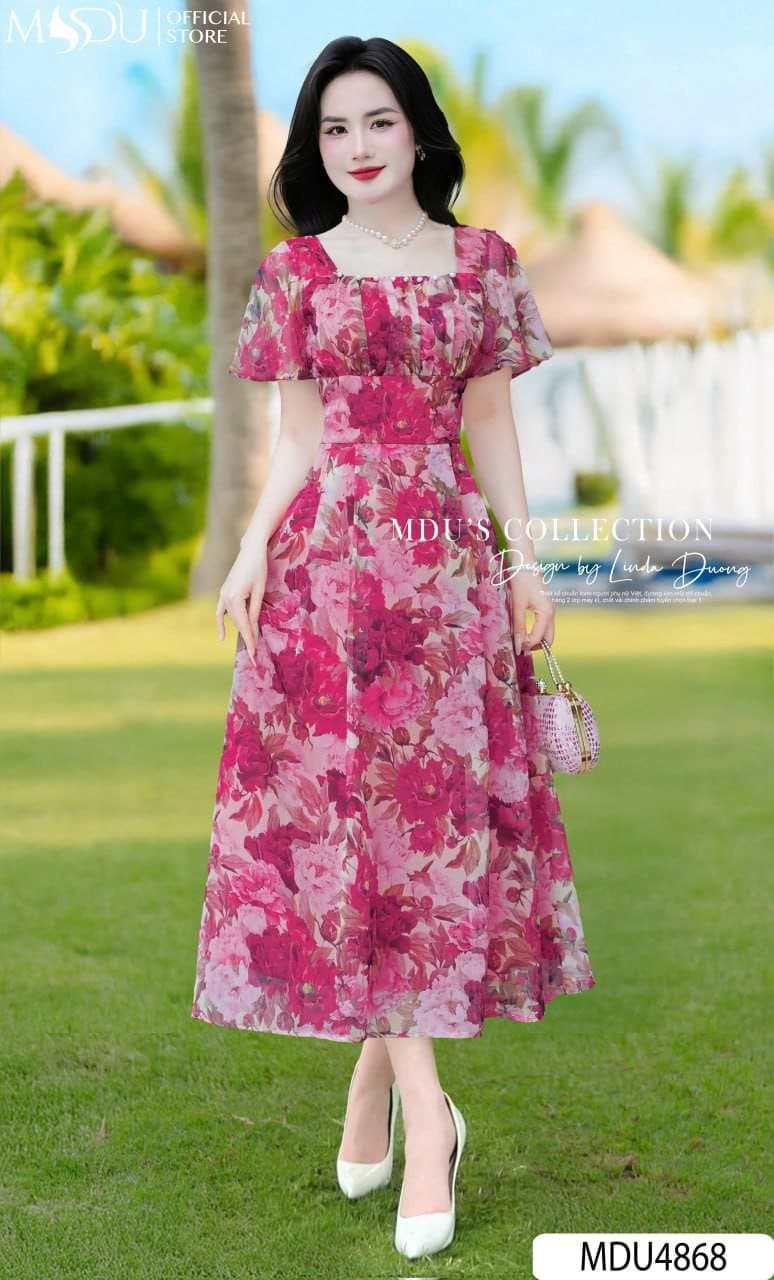 [🛒🇻🇳]Váy Thiết Kế MDU4868 Cổ Vuông Dáng Xòe Tông Hồng Lãng Mạn – , SKU – – mdufashion.com 🇻🇳🛒Top1Shop🛒 🇻🇳Top1Vietnam🇻🇳 🛍🛒🇻🇳
