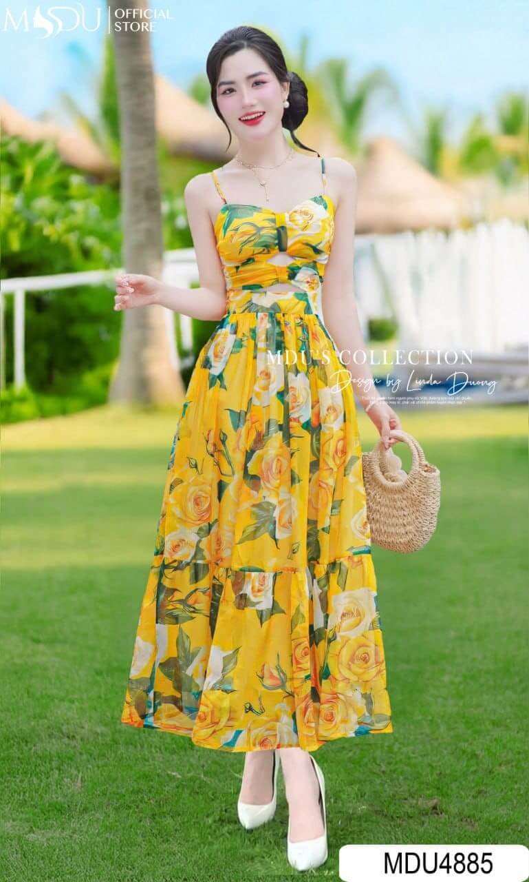 [🛒🇻🇳]Váy Thiết Kế MDU4885 Vàng Rực Hai Dây Cut-Out Dáng Xòe Tơ Xước Trẻ Trung – , SKU – – mdufashion.com 🇻🇳🛒Top1Shop🛒 🇻🇳Top1Vietnam🇻🇳 🛍🛒🇻🇳