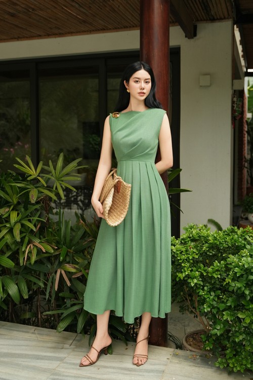 [🛒🇻🇳]Váy Đầm – Dark Green Woven Flared Dress – , SKU – – sixdo.vn 🇻🇳🛒Top1Shop🛒 🇻🇳Top1Vietnam🇻🇳 🛍🛒🇻🇳