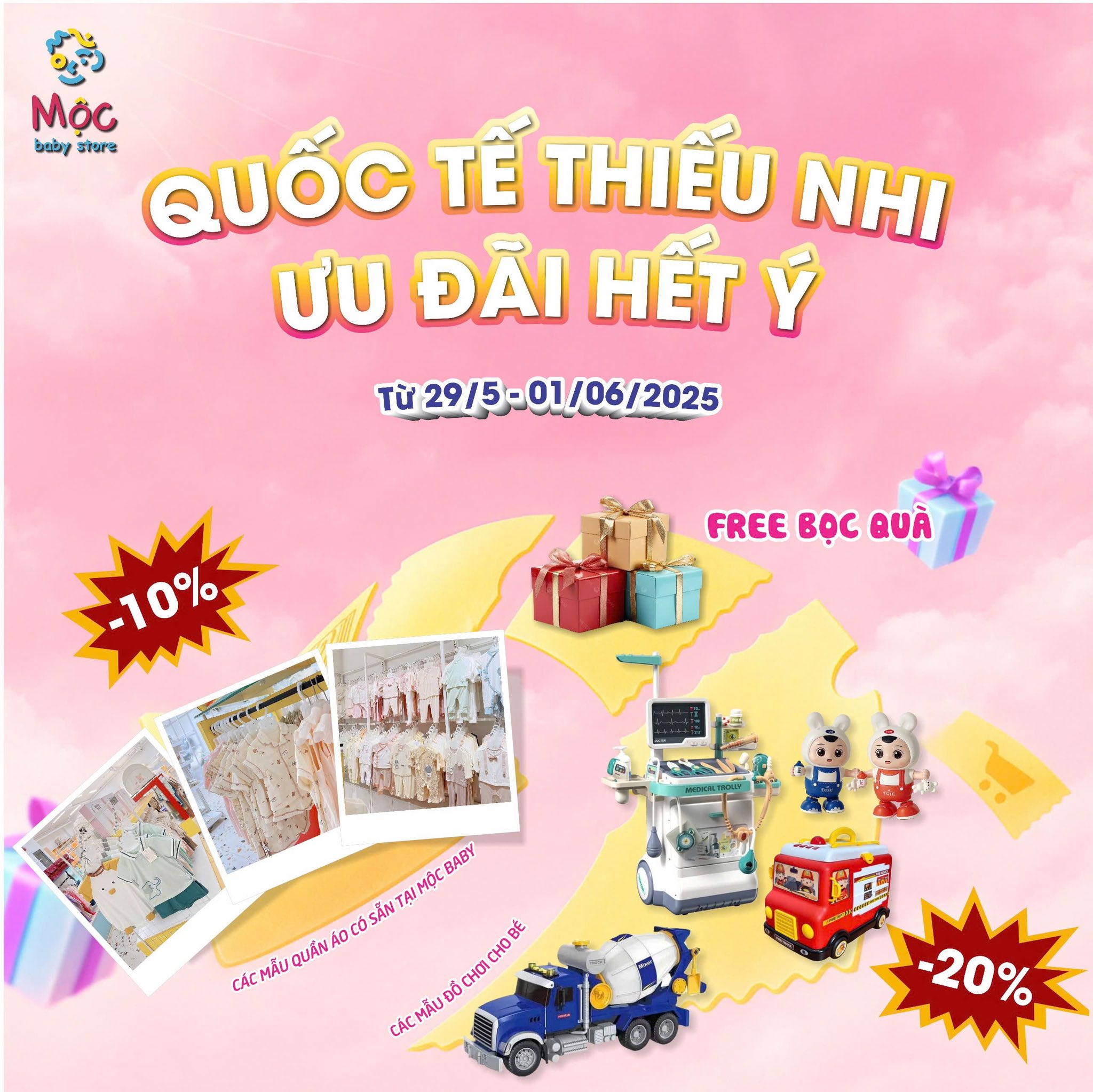 [🆕🇻🇳] Mộc Baby Store – Chuyên cung cấp đồ cao cấp cho Mẹ & bé 🧑‍🧒❤️️👶⭐️  𝐒𝐀𝐋𝐄 𝐎𝐅𝐅 𝐔𝐏 𝐓𝐎 𝟐𝟎% 𝐌𝐔̛̀𝐍𝐆 𝐐𝐔𝐎̂́𝐂 𝐓𝐄̂́ 𝐓𝐇𝐈𝐄̂́𝐔 𝐍𝐇𝐈 𝟏/𝟔
𝐆𝐢𝐚̉𝐦 𝐭𝐚̂́𝐭 𝐜𝐚̉ Đ𝐨̂̀ 𝐜𝐡𝐨̛𝐢 , 𝐜𝐚́𝐜 𝐦𝐚̂̃𝐮 𝐪𝐮𝐚̂̀𝐧 𝐚́𝐨 𝐬𝐚̆̃𝐧 𝐭𝐚̣𝐢 𝐌𝐨̣̂𝐜 𝐛𝐚𝐛𝐲
𝐂𝐮̀𝐧𝐠 𝐌𝐨̣̂𝐜 𝐛𝐚𝐛𝐲 𝐋𝐮̛̣𝐚 𝐜𝐡 , shares-0✔️ , likes-3❤️️ , date-2025-05-27 22:54:03🇻🇳🇻🇳🇻🇳📰🆕