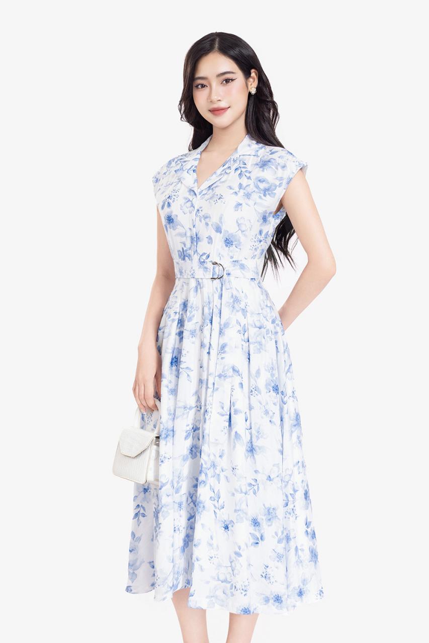 [🛒🇻🇳]Đầm trắng hoa xanh dáng dài phối thắt eo – K&K Fashion , SKU – KK176-40 – kkfashion.vn 🇻🇳🛒Top1Shop🛒 🇻🇳Top1Vietnam🇻🇳 🛍🛒🇻🇳