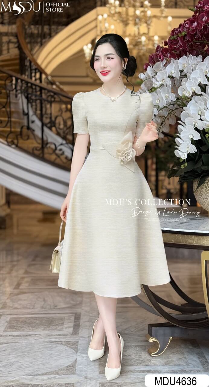 [🛒🇻🇳]Váy Thiết Kế MDU4636 Màu Kem Tay Bồng Tôn Lên Vẻ Sang Trọng – , SKU – – mdufashion.com 🇻🇳🛒Top1Shop🛒 🇻🇳Top1Vietnam🇻🇳 🛍🛒🇻🇳