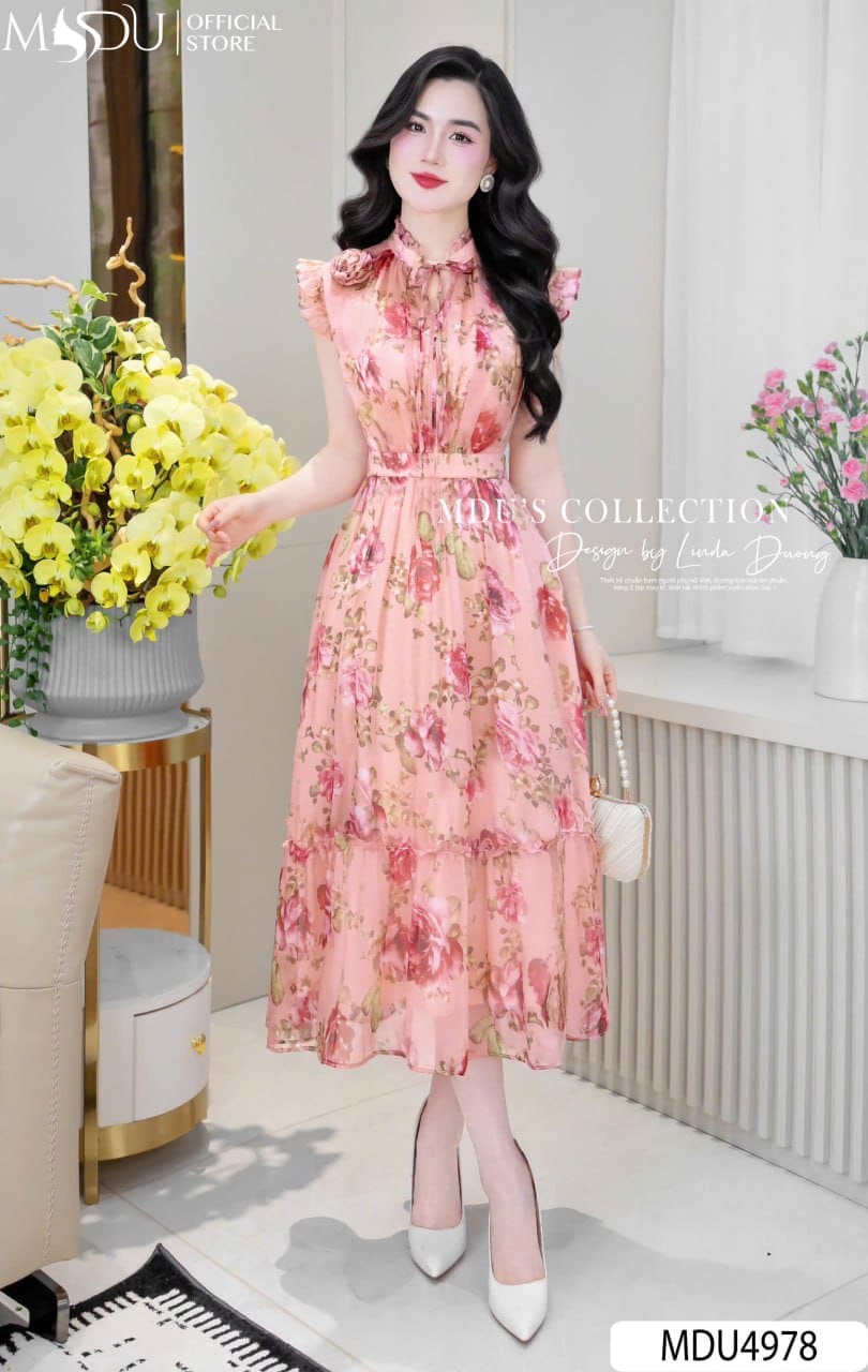 [🛒🇻🇳]Váy Thiết Kế MDU4978 Họa Tiết Hoa Nhí Cổ Buộc Nơ Chiết Eo Dáng Xòe Nhẹ Nhàng – , SKU – – mdufashion.com 🇻🇳🛒Top1Shop🛒 🇻🇳Top1Vietnam🇻🇳 🛍🛒🇻🇳