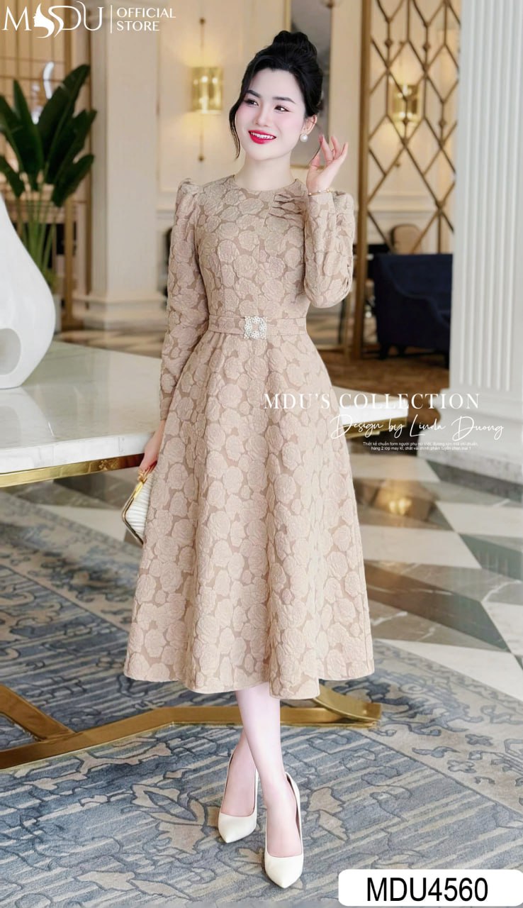 [🛒🇻🇳]Váy Thiết Kế MDU4560 Màu Nâu Nổi Bật Cùng Phần Eo Đính Đá Lấp Lánh – , SKU – – mdufashion.com 🇻🇳🛒Top1Shop🛒 🇻🇳Top1Vietnam🇻🇳 🛍🛒🇻🇳