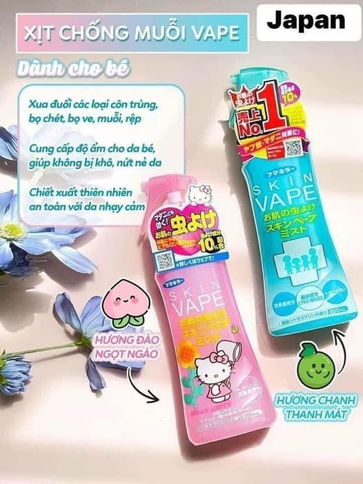 [🆕🇻🇳] Shop TOM BABY  Chuyên Bỉm,Thời trang cho bé,các loại Bánh kẹo, Kem, Thực phâm dinh dưỡng 🧑‍🧒❤️️👶⭐️ Xịt Chống Muỗi Nhật Skin Vape Tiện Dụng Bảo Vệ Da Bé Khỏi Muỗi Và Các Loài Côn Trùng Đốt
Xịt chống muỗi, côn trùng  Nhật Bản 200ml
Xuất xứ  Nhật
Chai 200  , shares-1✔️ , likes-0❤️️ , date-2025-06-15 18:00:15🇻🇳🇻🇳🇻🇳📰🆕