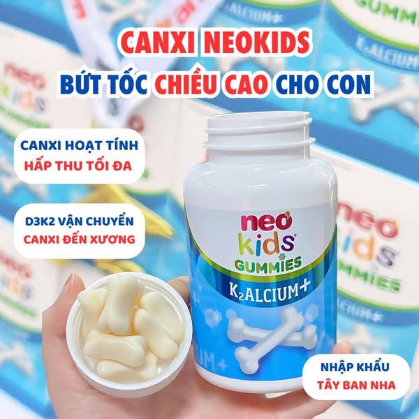 [🆕🇻🇳] Shop TOM BABY  Chuyên Bỉm,Thời trang cho bé,các loại Bánh kẹo, Kem, Thực phâm dinh dưỡng 🧑‍🧒❤️️👶⭐️ Kẹo dẻo gummy canxi Neokid siêu ngon rẻ 60v, hàng mới date xa, đầy đủ tem phụ, chống hàng giả, hàng nhái. Dành cho trẻ từ 3 tuổi trở lên. Bé không chịu bổ  , shares-1✔️ , likes-1❤️️ , date-2025-06-14 20:00:25🇻🇳🇻🇳🇻🇳📰🆕