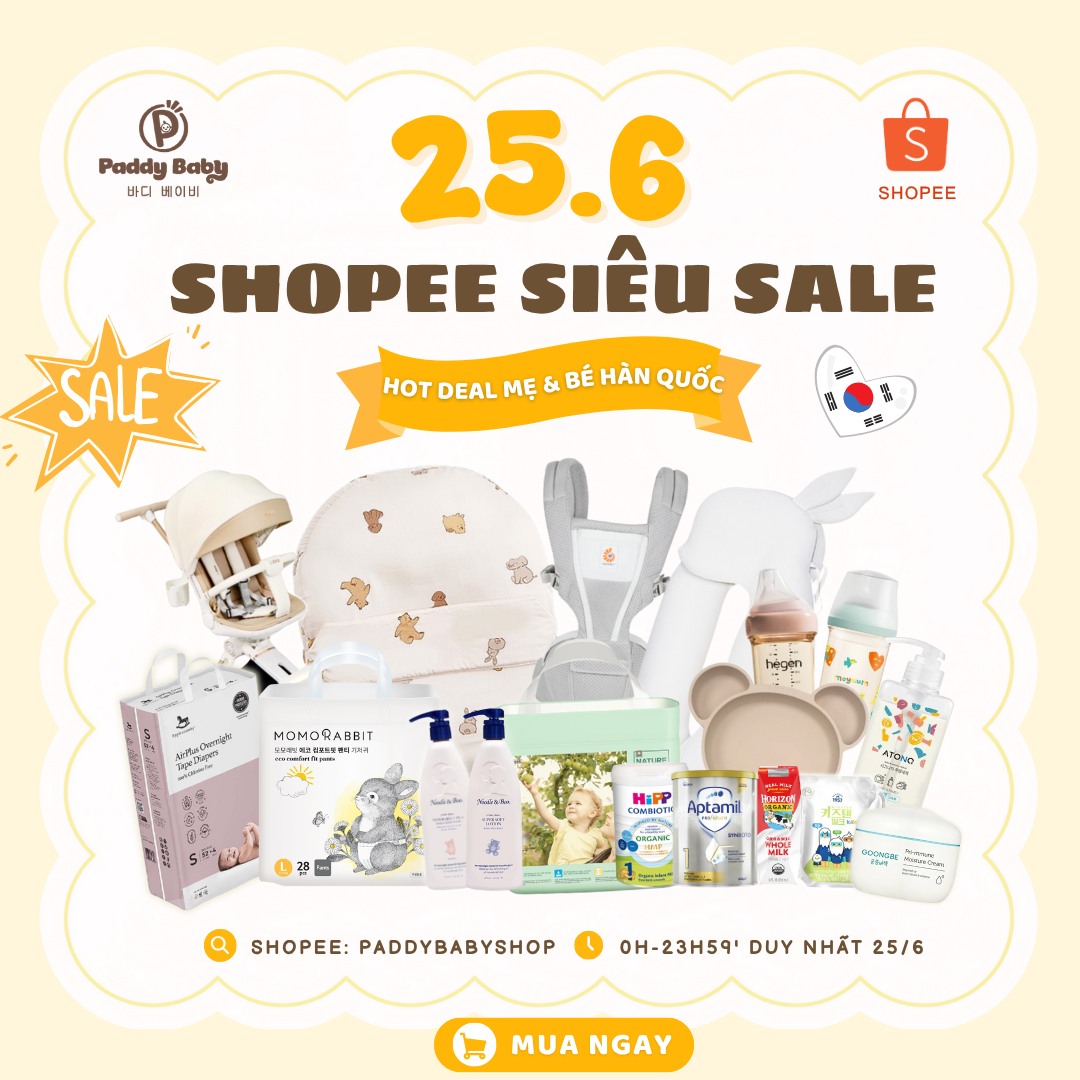 [🆕🇻🇳] Paddy Baby – Mẹ và Bé nội địa Hàn 🧑‍🧒❤️️👶⭐️  SHOPEE SIÊU SALE 25/6 – ĐỒ DÙNG MẸ & BÉ HÀN QUỐC GIẢM GIÁ ĐẾN 50%. Các Mom Đừng bỏ lỡ!
(#paddybabyshop)
GIẢM ĐẾN 50% tất cả sản phẩm Mẹ & Bé nội địa H , shares-0✔️ , likes-0❤️️ , date-2025-06-24 23:49:09🇻🇳🇻🇳🇻🇳📰🆕