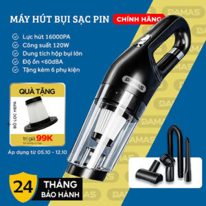 [🛒🇻🇳]Máy Hút Bụi Cầm Tay Không Dây Sử Dụng Pin Sạc DAMAS DA113C – Hút bụi khô và nước tiện dụng – Sử dụng cho gia đình và xe hơi – Công suất mạnh mẽ lên tới 120W – Hàng Chính Hãng – Damas , SKU – 7391590462970 – tiki.vn 🇻🇳🛒Top1Shop🛒 🇻🇳Top1Vietnam🇻🇳 🛍🛒🇻🇳
