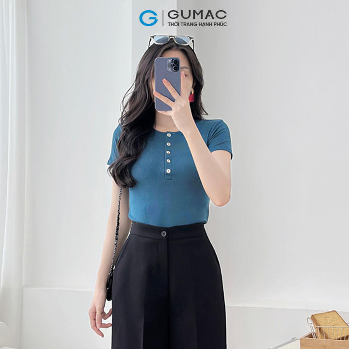 [🛒🇻🇳][25-29.7 |Voucher 10-12%] Áo thun nữ form ôm kiểu cổ tròn mổ trụ đính nút xà cừ vải thun tăm mịn thời trang GUMAC ATF04021 – Gumac , SKU – 3053083803_VNAMZ-14689204793 – lazada.vn 🇻🇳🛒Top1Shop🛒 🇻🇳Top1Vietnam🇻🇳 🛍🛒🇻🇳