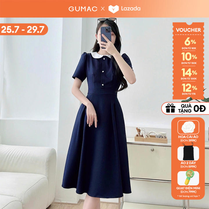[🛒🇻🇳][25-29.7 |Voucher 10-12%] Đầm nữ cổ phối thời trang GUMAC LDE0821 – Gumac , SKU – 2793980642_VNAMZ-13633700434 – lazada.vn 🇻🇳🛒Top1Shop🛒 🇻🇳Top1Vietnam🇻🇳 🛍🛒🇻🇳