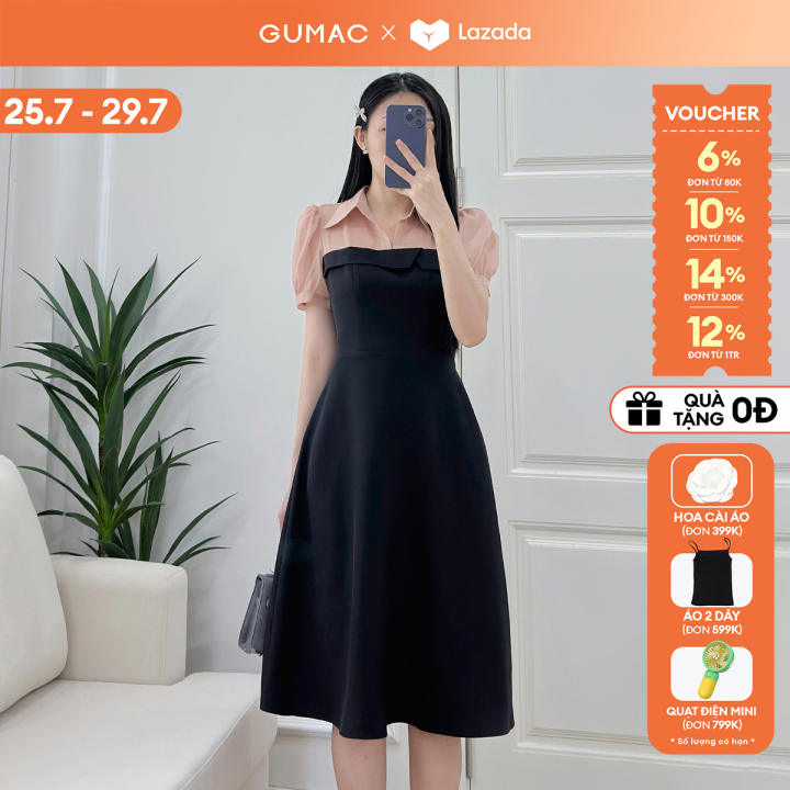 [🛒🇻🇳][25-29.7 |Voucher 10-12%] Đầm nữ dáng A kiểu cổ sơ mi phối vải tơ chất cotton lạnh thoải mái thời trang GUMAC LDF0611 – Gumac , SKU – 3110391785_VNAMZ-14891537907 – lazada.vn 🇻🇳🛒Top1Shop🛒 🇻🇳Top1Vietnam🇻🇳 🛍🛒🇻🇳
