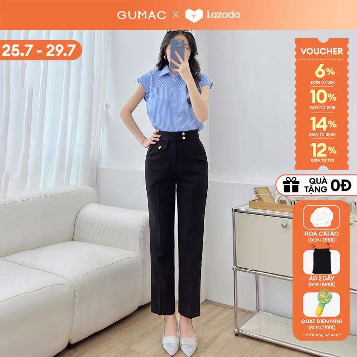 [🛒🇻🇳][25-29.7 |Voucher 10-12%] Quần tây nữ ống đứng lưng rời đính nút nắp túi tạo kiểu tuyết mưa thời trang GUMAC LQF0506 – Gumac , SKU – 3114291960_VNAMZ-14904019731 – lazada.vn 🇻🇳🛒Top1Shop🛒 🇻🇳Top1Vietnam🇻🇳 🛍🛒🇻🇳