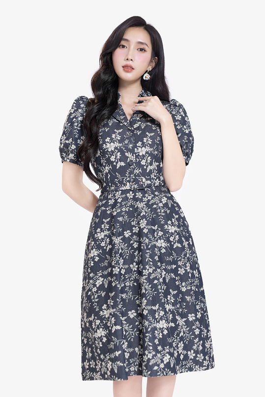 [🛒🇻🇳]Đầm hoa công sở cổ đan tông kèm thắt eo – K&K Fashion , SKU – KK178-01 – kkfashion.vn 🇻🇳🛒Top1Shop🛒 🇻🇳Top1Vietnam🇻🇳 🛍🛒🇻🇳