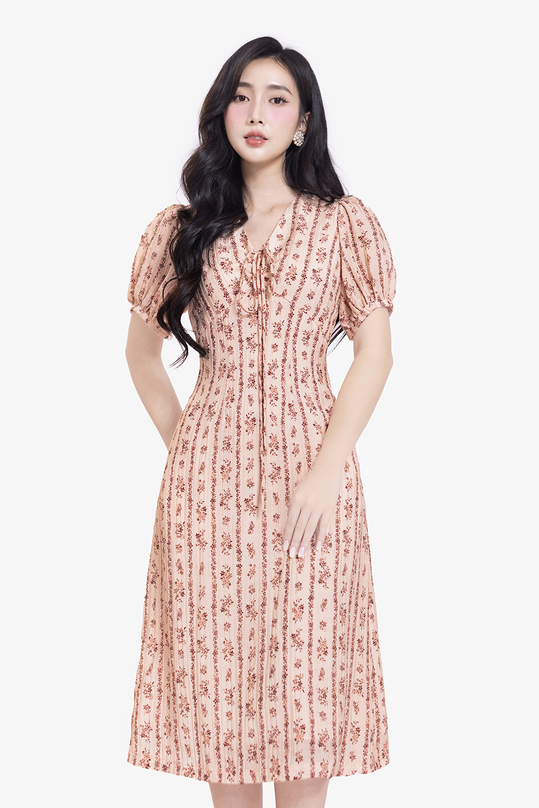 [🛒🇻🇳]Đầm hoa nhí dáng chữ A cổ V phối nơ – K&K Fashion , SKU – KK177-32 – kkfashion.vn 🇻🇳🛒Top1Shop🛒 🇻🇳Top1Vietnam🇻🇳 🛍🛒🇻🇳