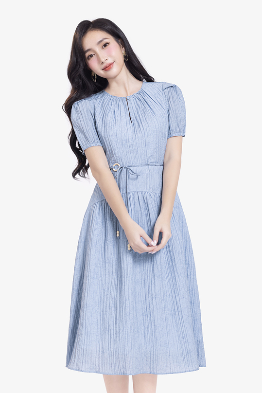 [🛒🇻🇳]Đầm xòe xanh hoa ẩn eo phối dây nơ – K&K Fashion , SKU – KK177-26 – kkfashion.vn 🇻🇳🛒Top1Shop🛒 🇻🇳Top1Vietnam🇻🇳 🛍🛒🇻🇳