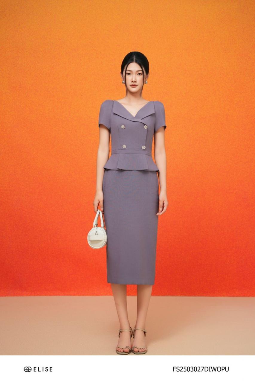 [🛒🇻🇳]ĐẦM VÂN TÍM CẠP PEPLUM XẾP LY – , SKU – FS2503027DIWOPU – elise.vn 🇻🇳🛒Top1Shop🛒 🇻🇳Top1Vietnam🇻🇳 🛍🛒🇻🇳