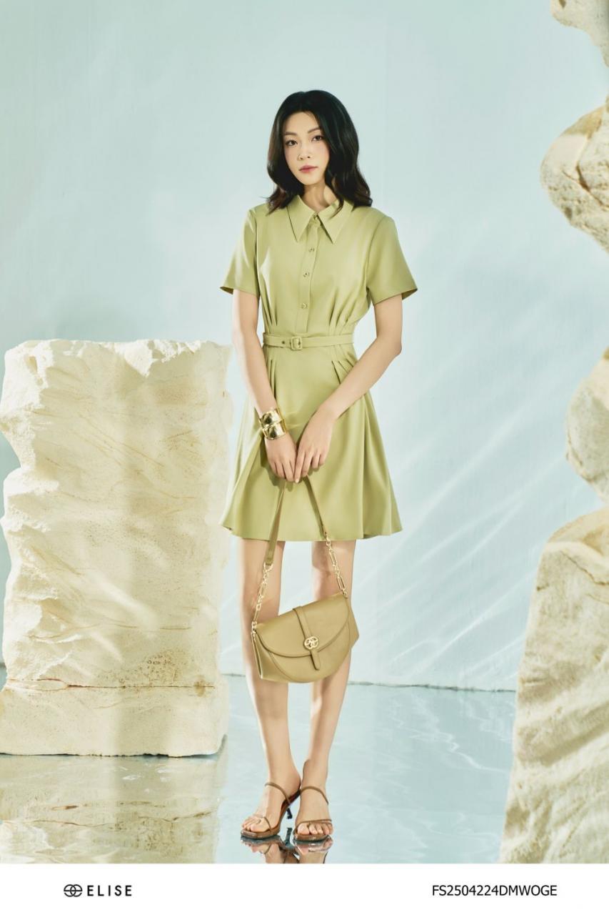 [🛒🇻🇳]ĐẦM XANH CỐM NON XẾP LY EO - , SKU - FS2504224DMWOGE - elise.vn 🇻🇳🛒Top1Shop🛒 🇻🇳Top1Vietnam🇻🇳 🛍🛒🇻🇳