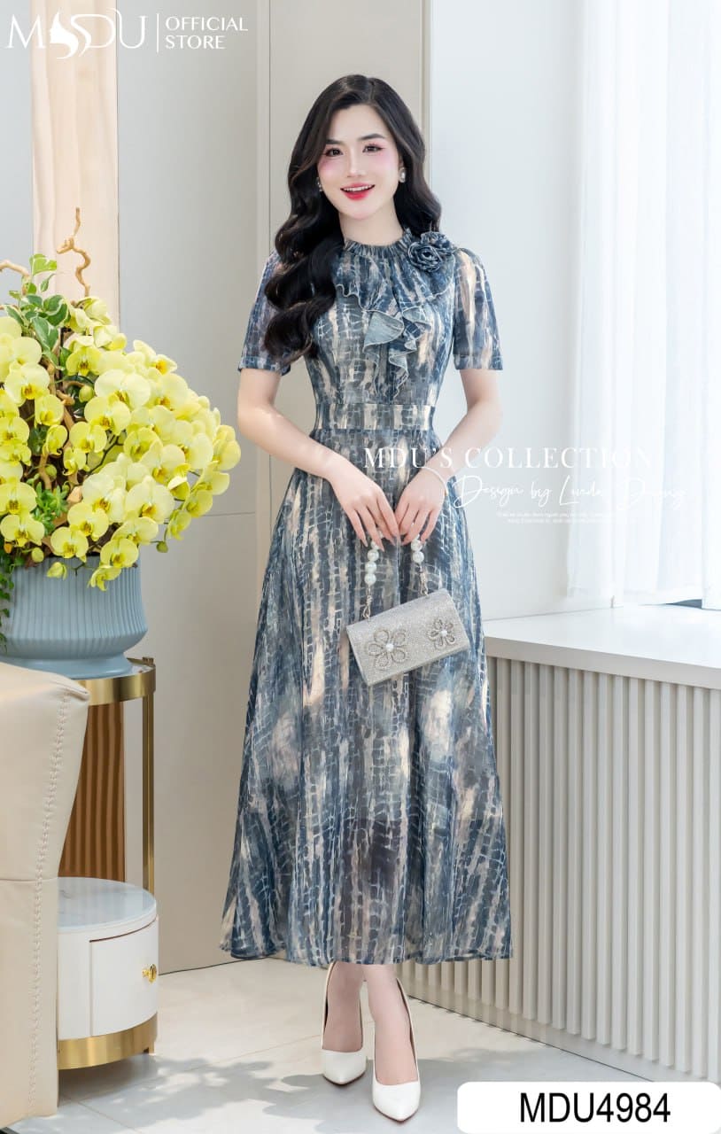 [🛒🇻🇳]Váy Thiết Kế MDU4984 Tơ Óng Cổ Bèo Đính Hoa Vai Sang Trọng – , SKU – – mdufashion.com 🇻🇳🛒Top1Shop🛒 🇻🇳Top1Vietnam🇻🇳 🛍🛒🇻🇳