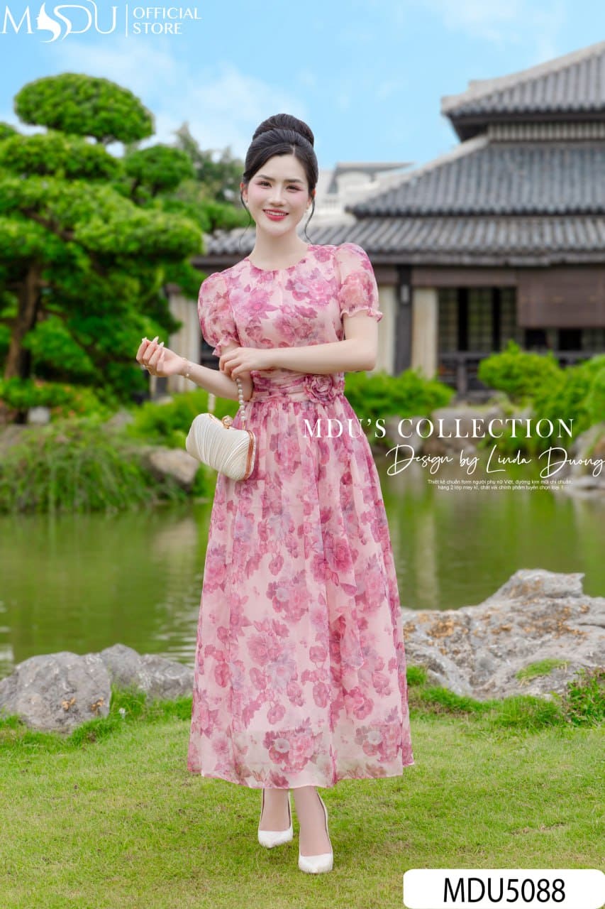 [🛒🇻🇳]Váy Thiết Kế MDU5088 Hồng Pastel Dáng Xòe Nhẹ Hoa Đính Eo - , SKU - - mdufashion.com 🇻🇳🛒Top1Shop🛒 🇻🇳Top1Vietnam🇻🇳 🛍🛒🇻🇳