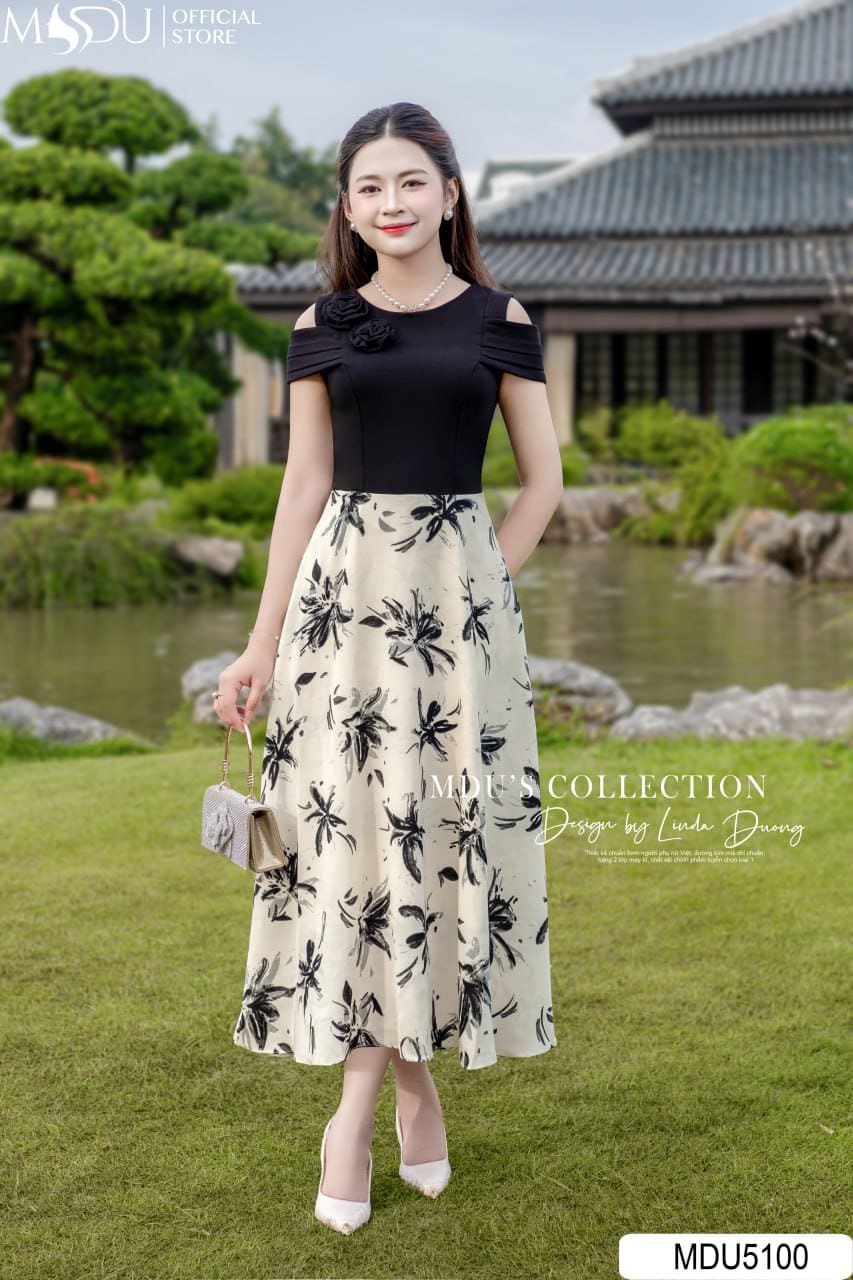 [🛒🇻🇳]Váy Thiết Kế MDU5100 Dáng Xòe Cổ Tròn Tay Trễ Vai Hoa Đính – , SKU – – mdufashion.com 🇻🇳🛒Top1Shop🛒 🇻🇳Top1Vietnam🇻🇳 🛍🛒🇻🇳