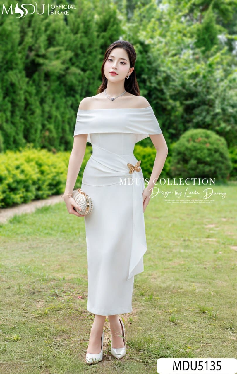 [🛒🇻🇳]Váy Thiết Kế MDU5135 Lụa Mango Trắng Dáng Ôm Trễ Vai Đính Bướm – , SKU – – mdufashion.com 🇻🇳🛒Top1Shop🛒 🇻🇳Top1Vietnam🇻🇳 🛍🛒🇻🇳