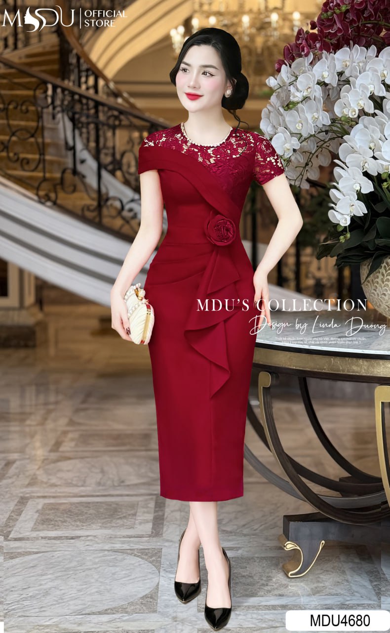 [🛒🇻🇳]Váy Thiết Kế MDU4680 Màu Đỏ Xếp Ly Eo Hoa Đính Tinh Tế – , SKU – – mdufashion.com 🇻🇳🛒Top1Shop🛒 🇻🇳Top1Vietnam🇻🇳 🛍🛒🇻🇳
