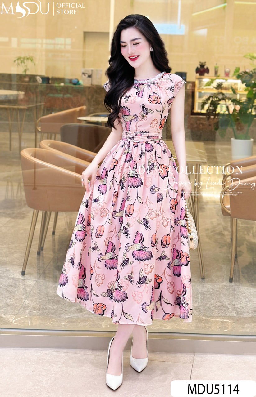 [🛒🇻🇳]Váy Thiết Kế MDU5114 Lụa Mango Hồng Pastel Họa Tiết Bay Bổng - , SKU - - mdufashion.com 🇻🇳🛒Top1Shop🛒 🇻🇳Top1Vietnam🇻🇳 🛍🛒🇻🇳