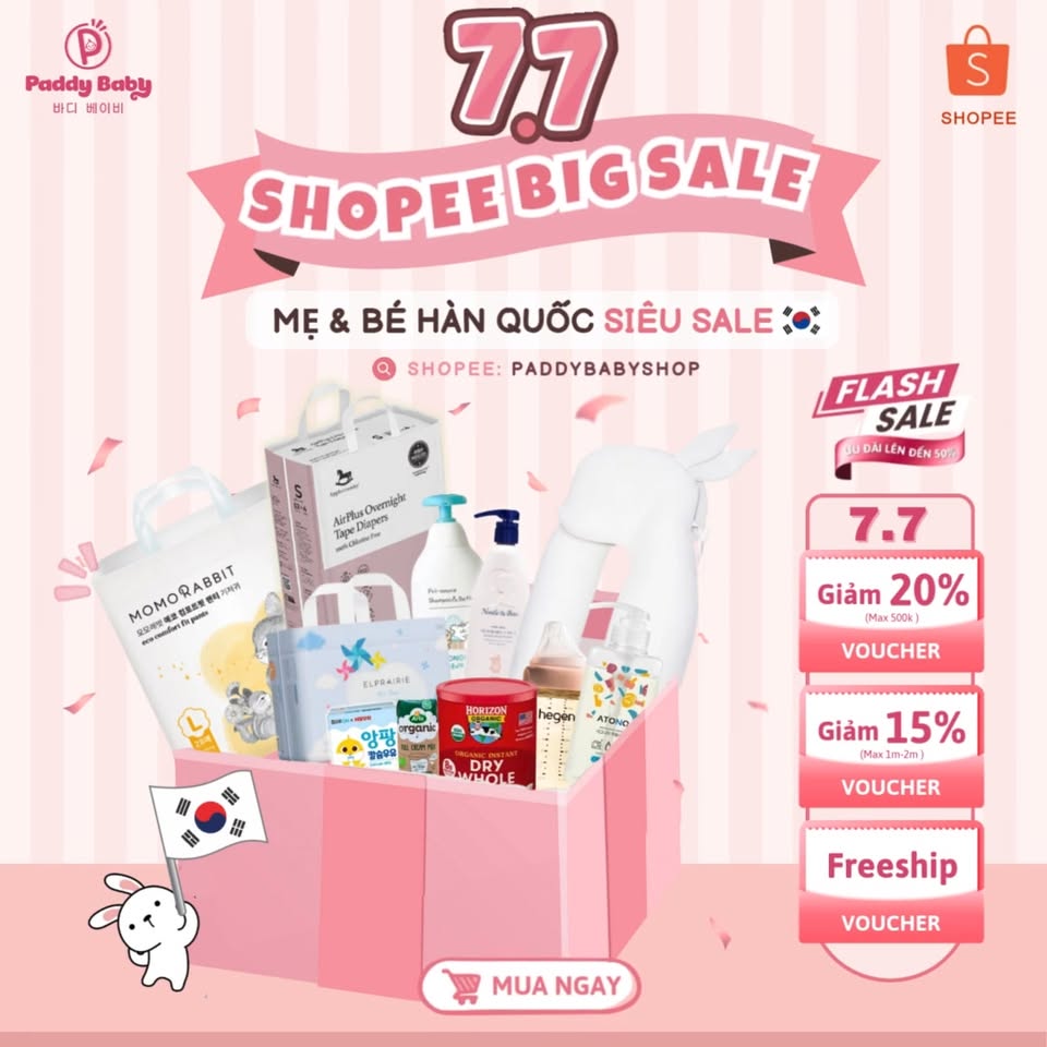 [🆕🇻🇳] Paddy Baby – Mẹ và Bé nội địa Hàn 🧑‍🧒❤️️👶⭐️ SHOPEE BIG SALE 7/7  ĐẠI TIỆC SĂN DEAL MẸ BÉ
(#paddybabyshop)
Ba Mẹ đã chuẩn bị tinh thần “giật” VOUCHER KHỦNG cùng Paddy Baby chưa ạ?
BỈM – SỮA – ĐỒ DÙN , shares-0✔️ , likes-0❤️️ , date-2025-07-05 19:23:21🇻🇳🇻🇳🇻🇳📰🆕