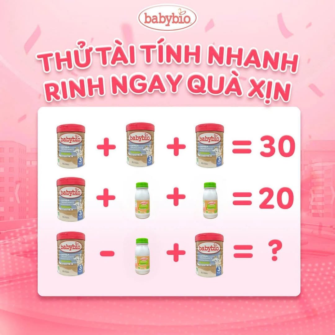 [🆕🇻🇳] Shop Như Ý – Mẹ và Bé Thế giới ăn dặm, thời trang cho Bé yêu 🧑‍🧒❤️️👶⭐️  MINIGAME BABYBIO – THỬ TÀI TÍNH NHANH, RINH QUÀ CỰC XỊN!Ba mẹ ơi, game hack não đến đây! Thử thách hôm nay đến từ nhà Babybio. Cùng Shop Như Ý giải đáp , shares-20✔️ , likes-24❤️️ , date-2025-07-03 15:36:52🇻🇳🇻🇳🇻🇳📰🆕