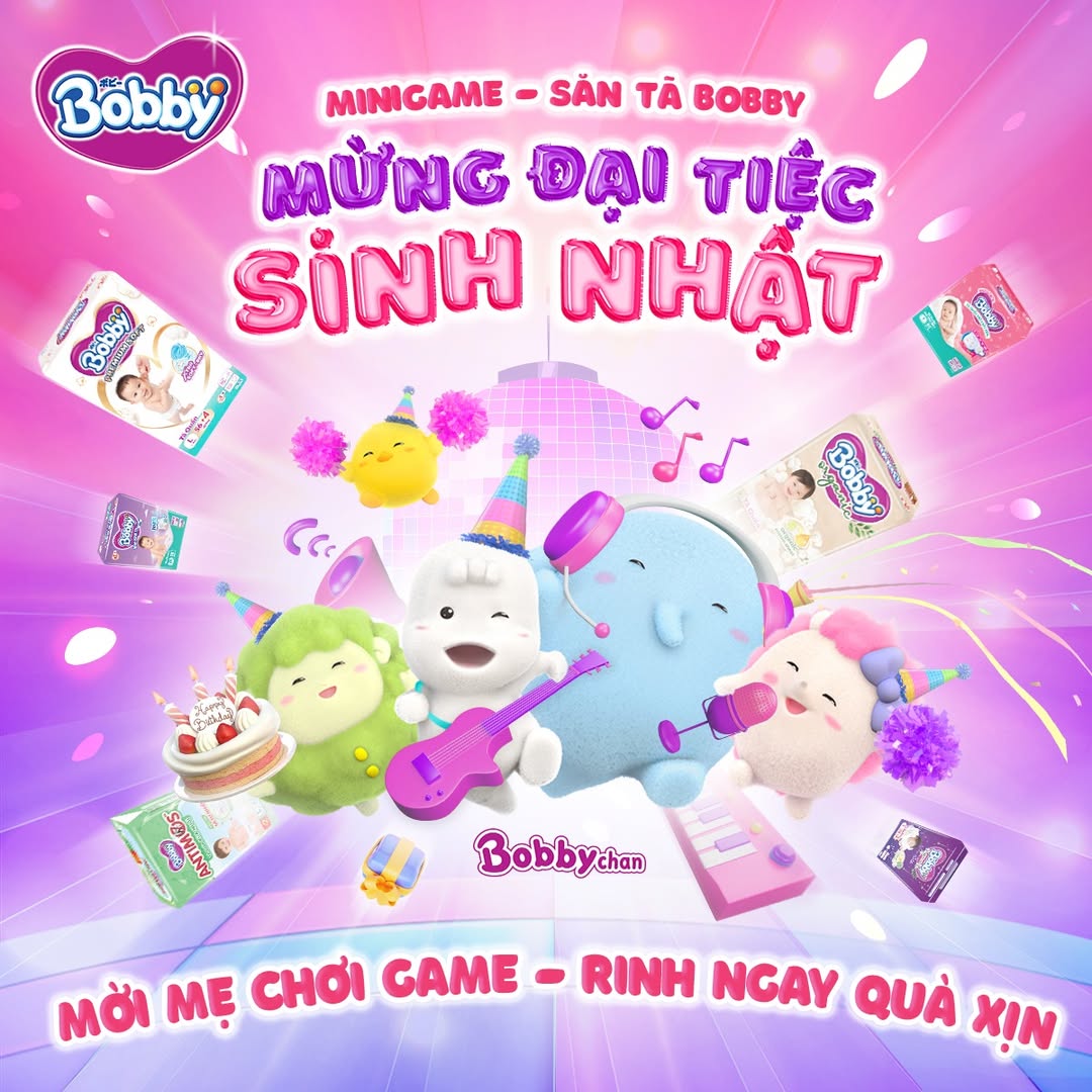 [🆕🇻🇳]  Bobby Vietnam – TÃ GIẤY EM BÉ BOBBY – ÊM MỀM KHÔ THOÁNG SỐ 1*  🧑‍🧒❤️️👶⭐️ [MINIGAME] MỪNG ĐẠI TIỆC SINH NHẬT
SĂN TÃ BOBBY – RINH QUÀ MÊ LYMừng đại tiệc sinh nhật 07.07, Bobby-Chan mở concert đỉnh nóc kịch trần để ăn mừng cùng  , shares-573✔️ , likes-884❤️️ , date-2025-07-07 02:10:47🇻🇳🇻🇳🇻🇳📰🆕